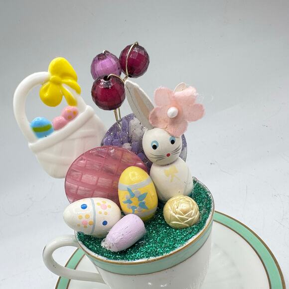 Extra Eggs - Easter Teacup Assemblage Holiday Decor by Kitsch Emporium - Picture 4 of 5